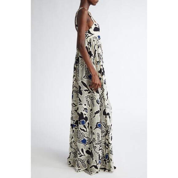 Ulla Johnson Leilani Appliqué Sleeveless Maxi Dress in Porcelain 6 - Picture 2 of 6